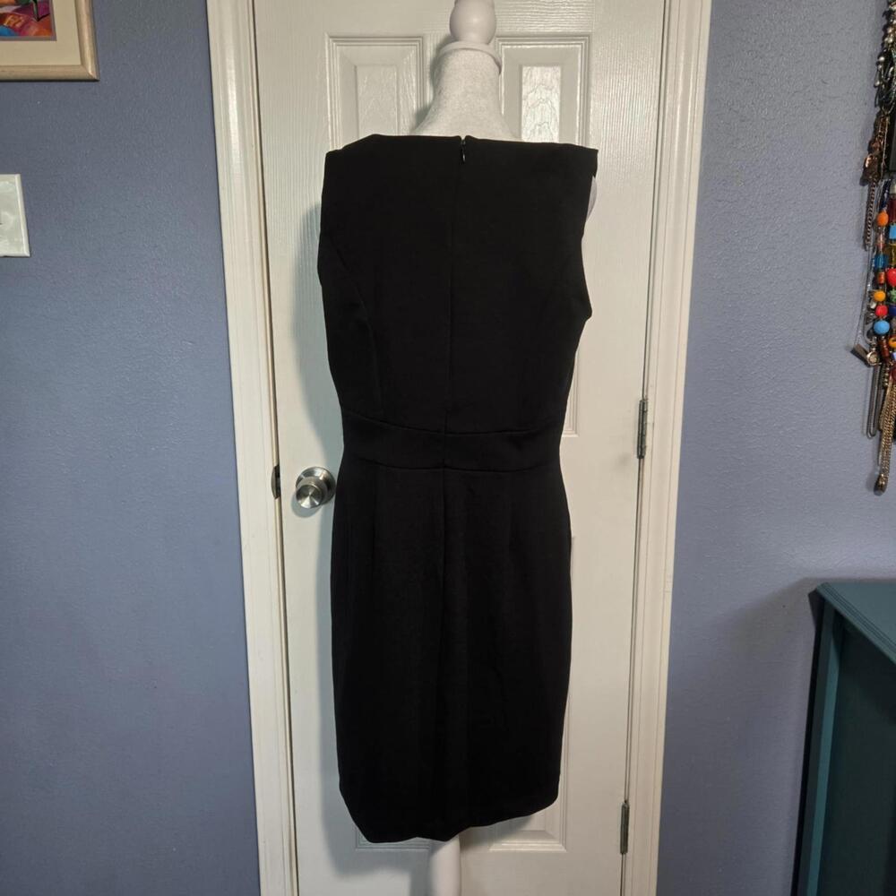 Luxology Women 14 Sleeveless Black Dress with Gold & Silver Accent Neckline